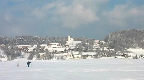 HD: Man Backcountry Skiing Stock Footage 10289947