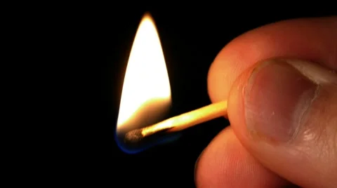 HD - Man hold a lighted match Stock Footage 10716149
