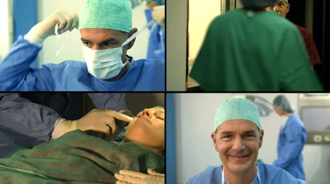 HD Montage of Surgeons at work Stock Footage 1095235