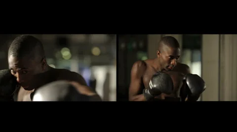HD Montage of a Thai Boxer exercising  Stock Footage 1095354