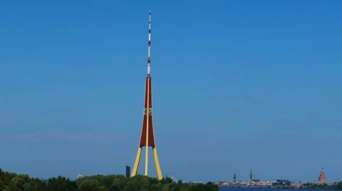 HD - Motion timelapse. TV Tower Видео 7751686