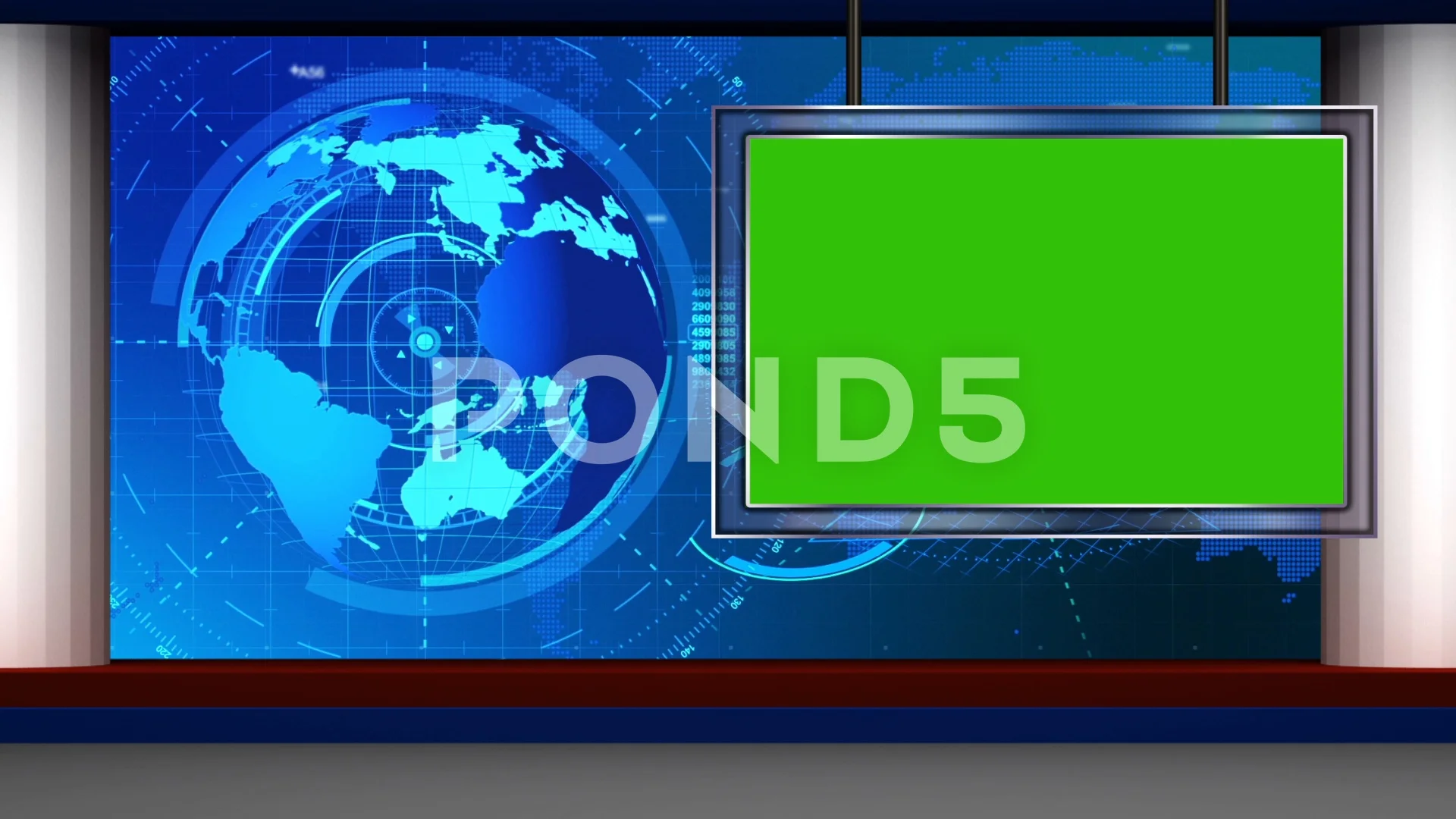 Hd News Tv Virtual Studio Green Screen B Stock Video Pond5