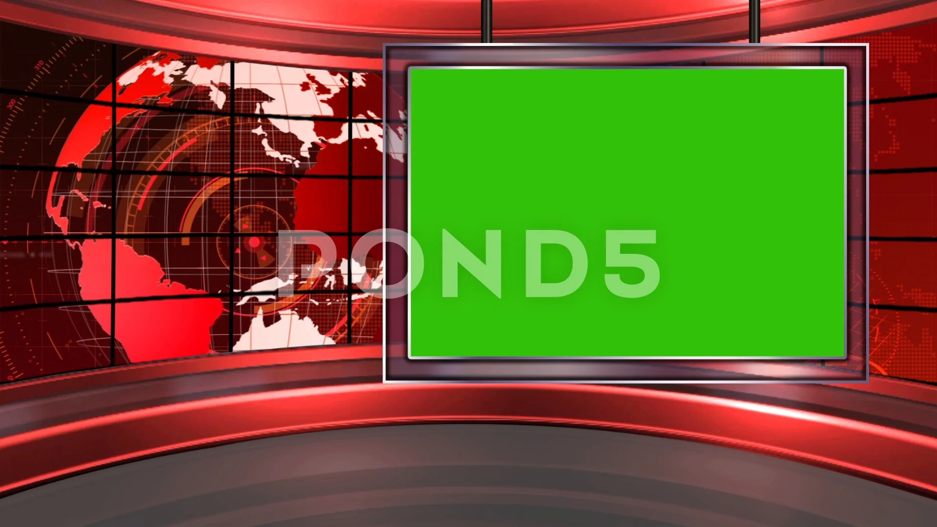 Hd News Tv Virtual Studio Green Screen B Stock Video Pond5