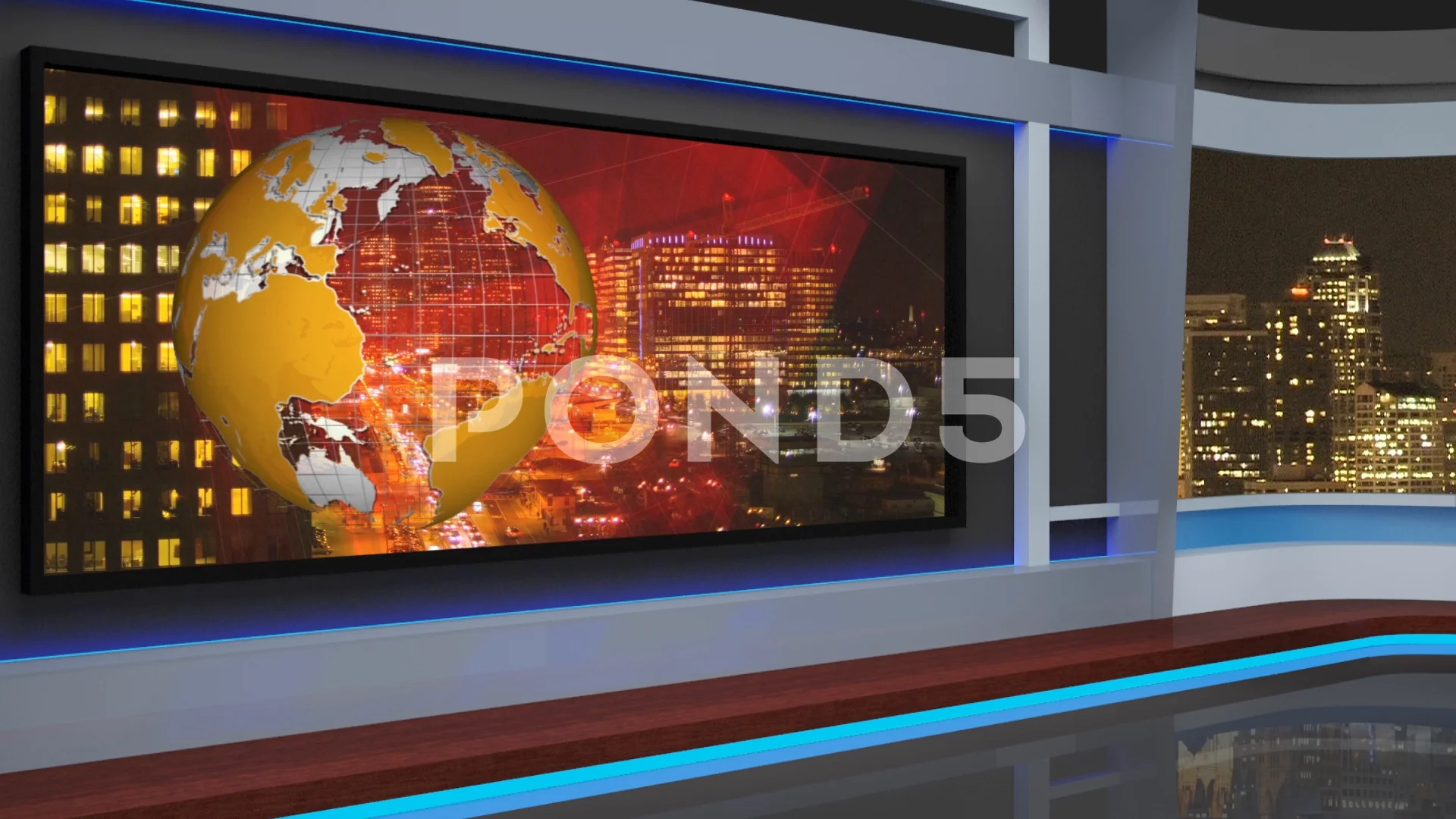 HD News TV Virtual Studio Green Screen B... | Stock Video | Pond5