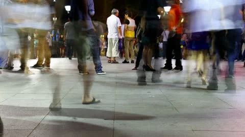 HD night time lapse of people walking  Stock Footage 11889459