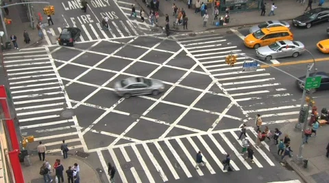 HD NYC SLOMO INTERSECTION Stock Footage 387832
