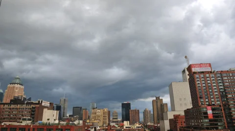 HD - NYC Storm Clouds over Midtown West - Time Lapse Stock Footage 35003345
