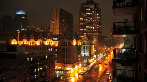 HD -NYC View from Balcony - Time Lapse Stock Footage 34989983