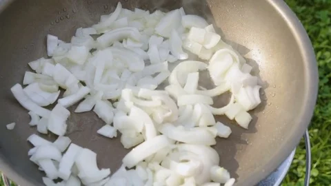 HD Onions fried Stock Footage 78155131
