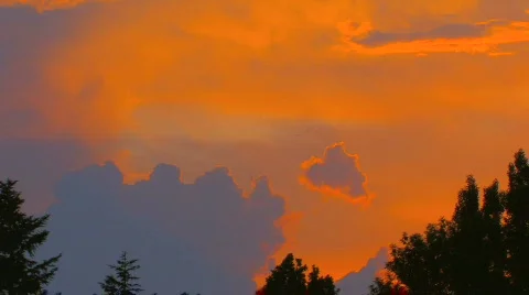 HD Orange sunset with clouds time lapse Stock-Footage 479824