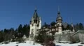 HD Peles Castle in Sinaia, Romania, Beautiful Winter Landscape, Cold Mountains HD Footage