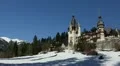 HD Peles Castle in Sinaia, Romania, Beautiful Winter Landscape, Cold Mountains HD Footage