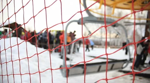 HD: people getting on the skilift  Stock Footage 1807352