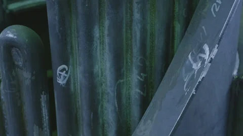 HD Perfect bent and welded metal pipe Stock Footage 37296793