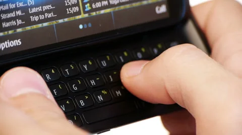 HD - Person writes a text message Stock Footage 7065843