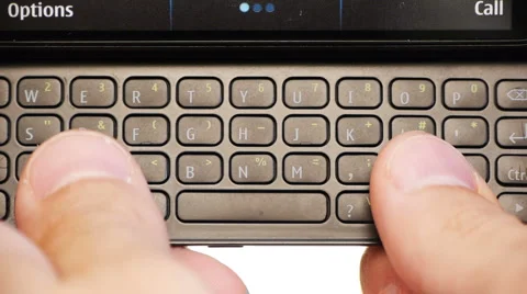 HD - Person writes a text message. top view Stock Footage 7076375