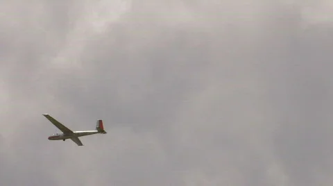 HD Plane flying in sky with clouds Stock Footage 581492