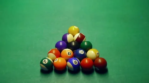 HD - Pool table. First shot Stock Footage 13739974