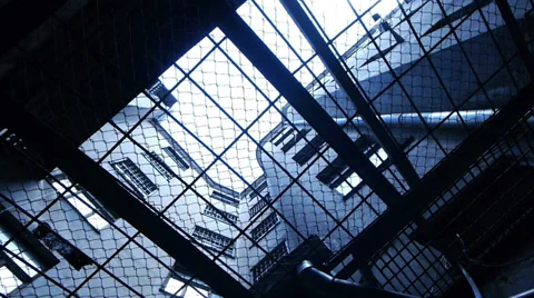 HD - Prison. Look through the security bars Stock Footage 39897717