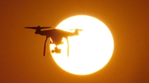 HD - Quadcopter drone on background of the Sun Stock-Footage 54749854