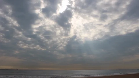HD quality of fluffy white &amp; Grey clouds Stock Footage 93019750