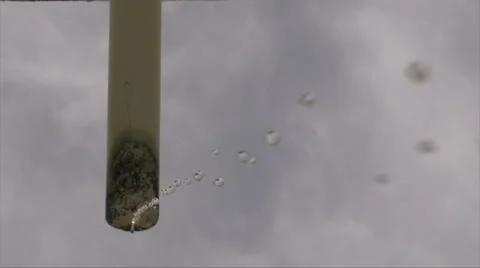 HD Rain Water Dripping Down Stock Footage 1042088