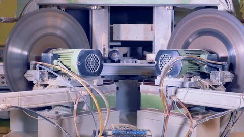 HD-real-shot-two-rotating-blades-cutting-window-frame-video-material Stock Footage 126231621