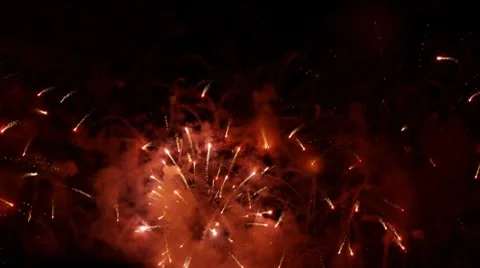 HD - Red fireworks Video stock 8555678