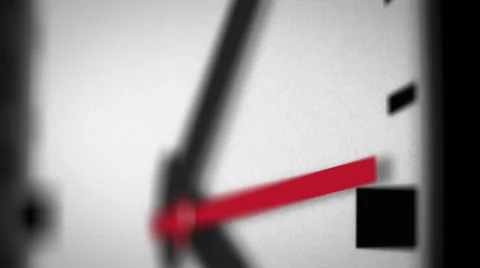 HD Red Second Hand Moving on Clock Face Vídeo Stock 38351805