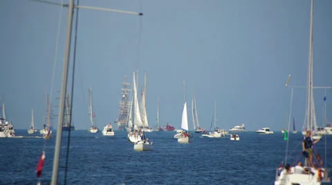 HD - Regatta in the Sea Stock Footage 27234596