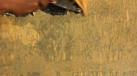 HD Removing wallpaper from the wall 库存影片 914742