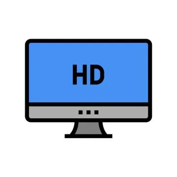 Hd resolution computer screen color icon vector illustration Stock Illustration