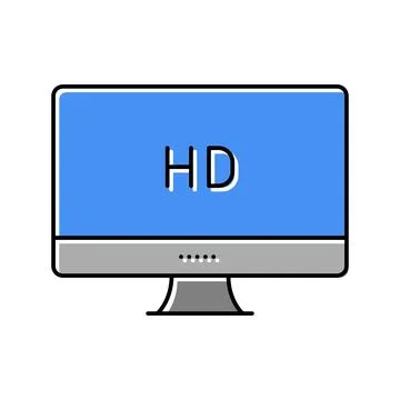 Hd resolution computer screen color icon vector illustration Stock Illustration