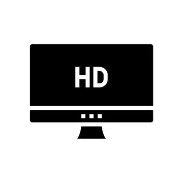 Hd resolution computer screen glyph icon vector illustration Illustrazione stock