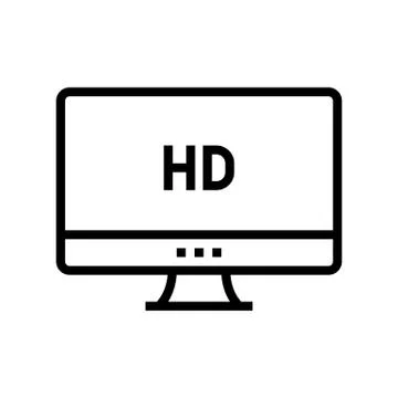 Hd resolution computer screen line icon vector illustration 스톡 일러스트