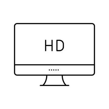 Hd resolution computer screen line icon vector illustration Stock Illustration