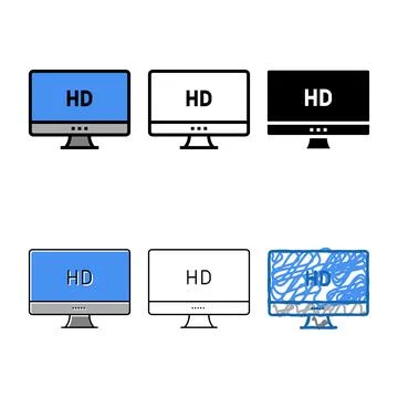 Hd resolution range computer screen color icon vector Stock Illustration