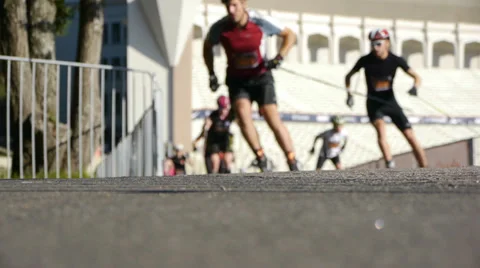 HD - Roller Ski Marathon. blurred view Video stock 27719971
