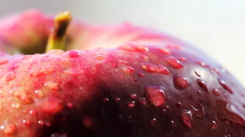 HD Rotating red apple macro Video stock 885106