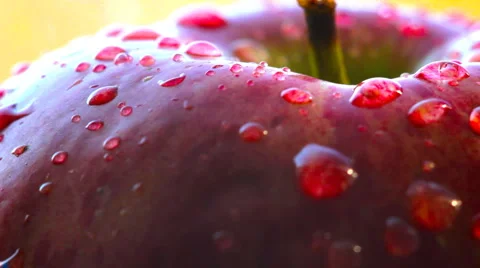 HD Rotating red apple macro Video stock 885970