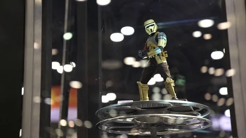 HD | Rotating Star Wars Figurine on a Pedestal Stock Footage 76708622