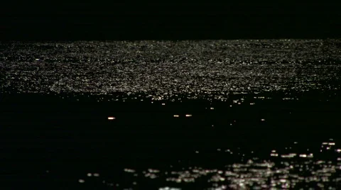 HD sea surface in the moonlight Stock Footage 592059