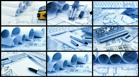HD SEAMLESS LOOP MONTAGE: architect workplace  Stock Footage 675512