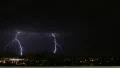 HD - sequence of powerful lightning strikes over mountains -zoomed in large view HD 동영상
