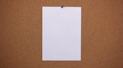 HD: a sheet of paper on the pinboard.  Stock Footage 3247881