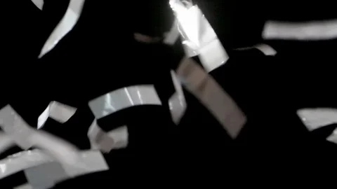 HD - Silver Confetti. Pieces slowly fall down Stock Footage 117541964