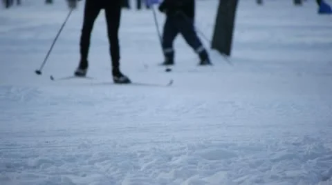 HD - Skiing in the park Stock Footage 10727154