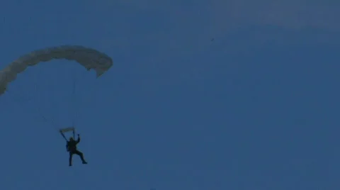 HD skydiving in blue sky with clouds Stock Footage 515736