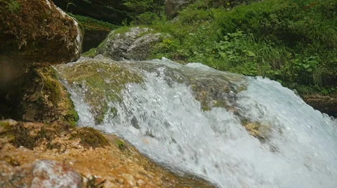 HD Slo-Mo: Organic Flowing Water Vidéo 45000325