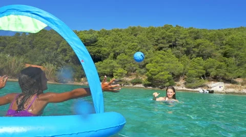 HD Slow-Mo: Fun Water Polo Goalkeeping Stock-Footage 66338807